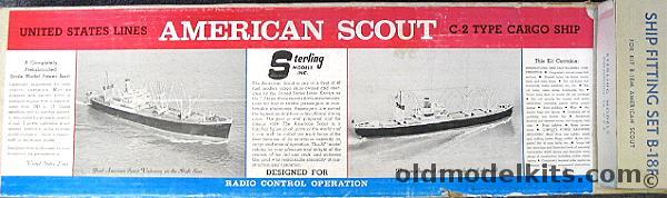 Sterling 1/96 United States Lines American Scout C-2 Cargo Ship With Optional Fittings Set B-18F, B-18M plastic model kit